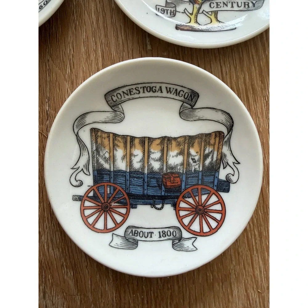 Vintage Lipper & Mann Japan Miniature Plates Set of 3 Americana Civil War Drum
